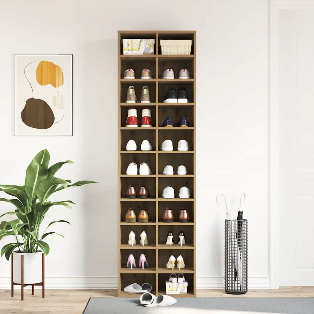 Schuhschrank Weiß 54x34x183 cm Holzwerkstoff
