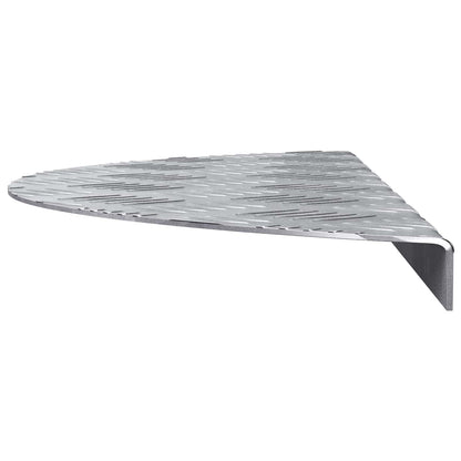 Treppe Tritt Halbmond 5 pcs Silber 60 x 18 cm Aluminium