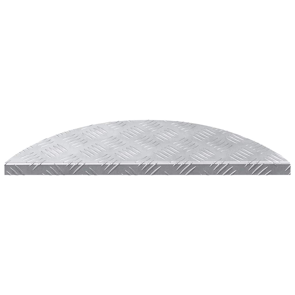 Treppe Tritt Halbmond 5 pcs Silber 60 x 18 cm Aluminium