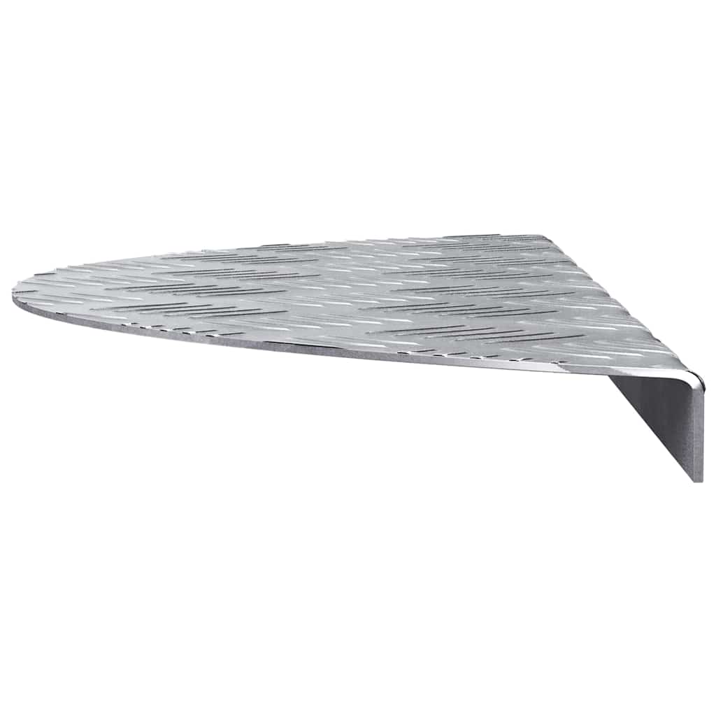 Treppe Tritt Halbmond 5 pcs Silber 60 x 18 cm Aluminium