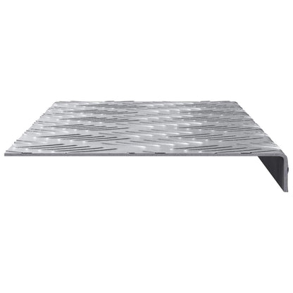 Treppe Tritt Halbmond 5 pcs Silber 60 x 18 cm Aluminium