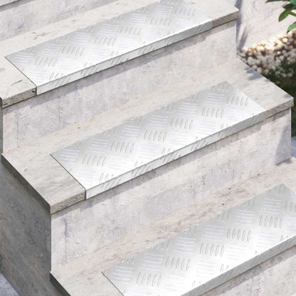 Treppe Tritt Halbmond 5 pcs Silber 60 x 18 cm Aluminium