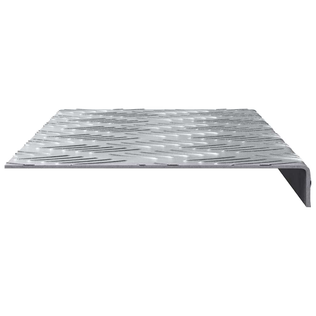 Treppe Tritt Halbmond 5 pcs Silber 60 x 18 cm Aluminium