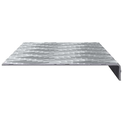 Treppe Tritt Halbmond 5 pcs Silber 60 x 18 cm Aluminium