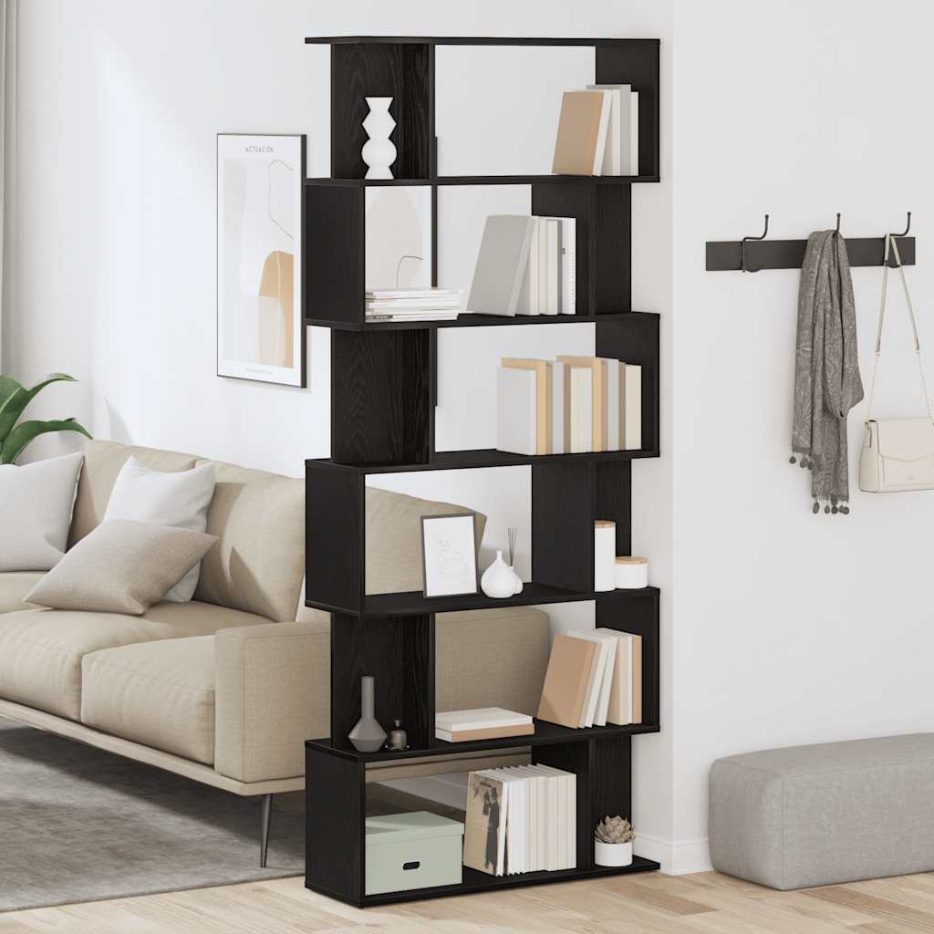 Bücherregal Schwarz Eichen-Optik 80X24X190,5 Cm Holzwerkstoff