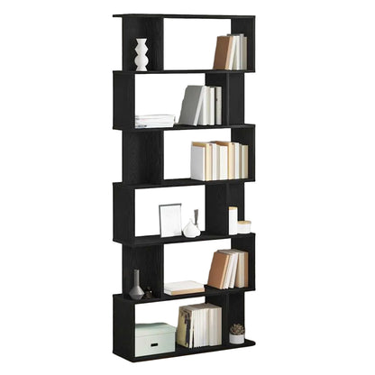 Bücherregal Schwarz Eichen-Optik 80X24X190,5 Cm Holzwerkstoff