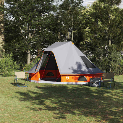 Tipi Zelt mit Dach Grau und Orange 680 x 430 x 270 cm Taft