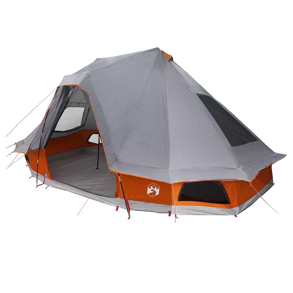 Tipi Zelt mit Dach Grau und Orange 680 x 430 x 270 cm Taft