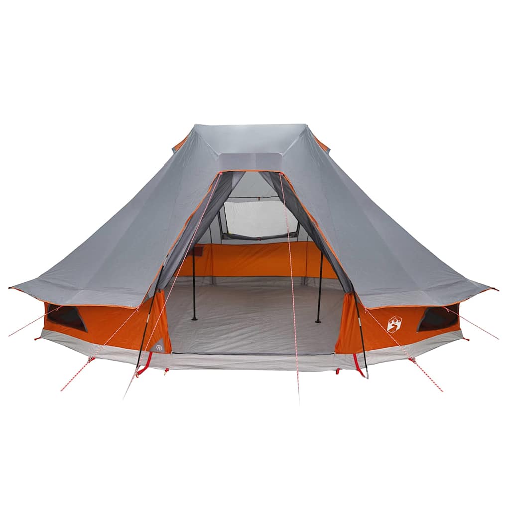 Tipi Zelt mit Dach Grau und Orange 680 x 430 x 270 cm Taft
