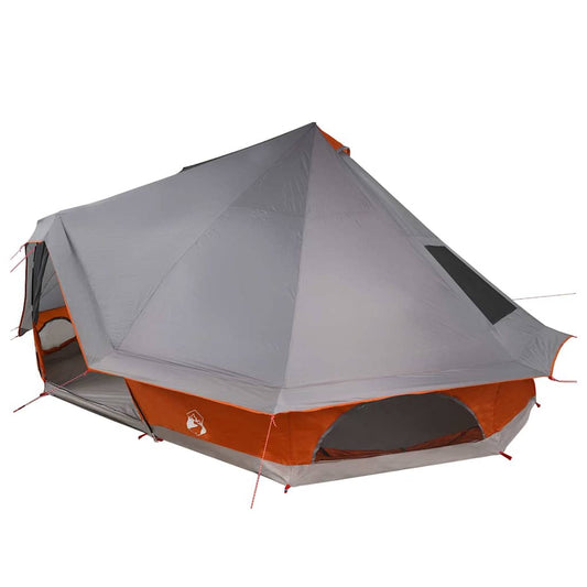 Tipi Zelt mit Dach Grau und Orange 680 x 430 x 270 cm Taft