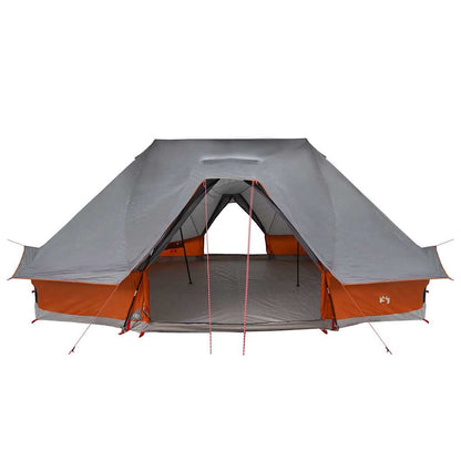 Tipi Zelt mit Dach Grau und Orange 680 x 430 x 270 cm Taft