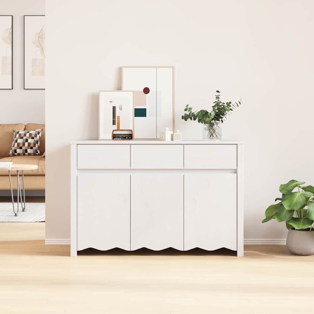 Sideboard Drammen 114 X 43 X 75,5 Cm Massivholz Kiefer