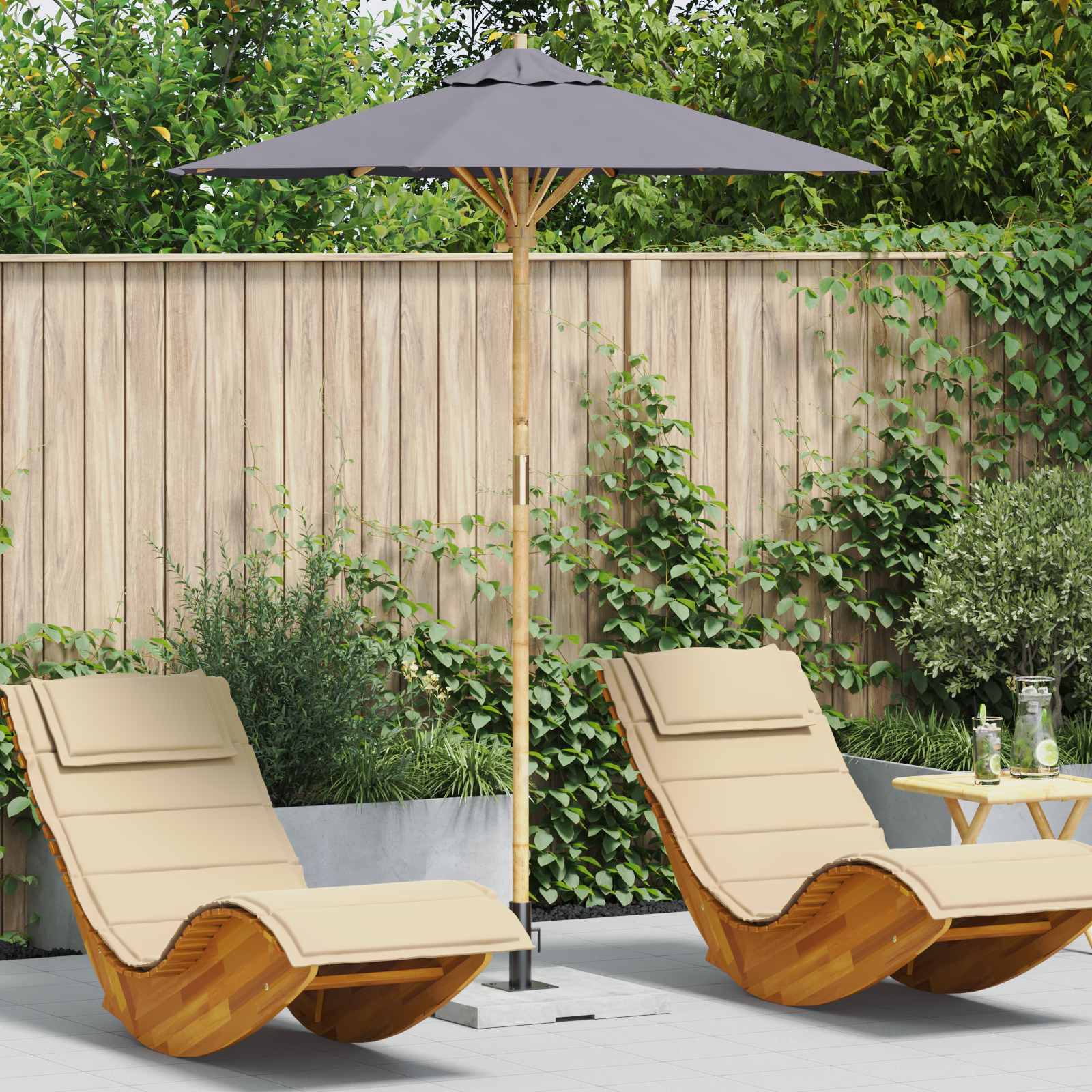 Garten-Sonnenschirm Ø 270 X 260 Cm Bambus