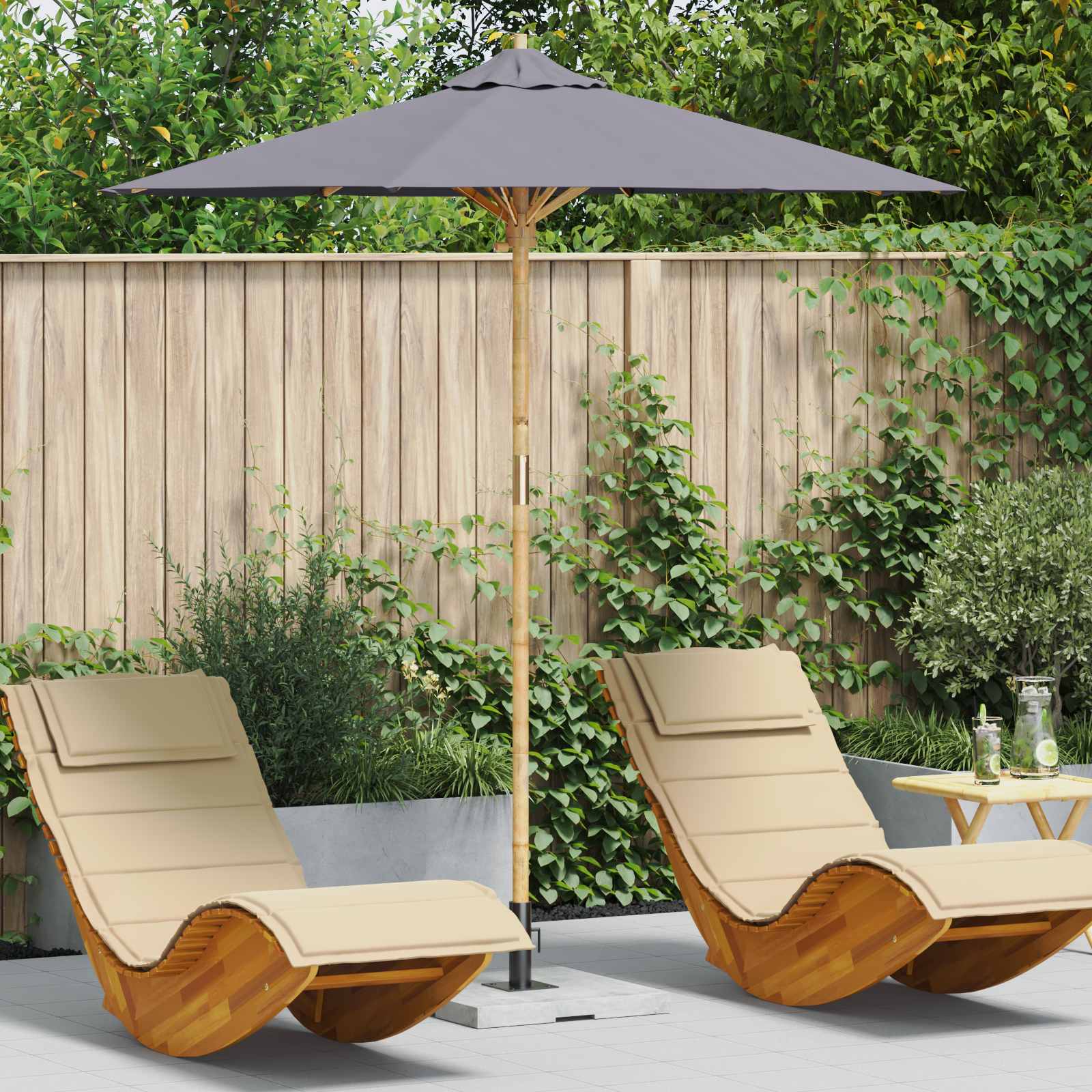 Garten-Sonnenschirm Ø 270 X 260 Cm Bambus