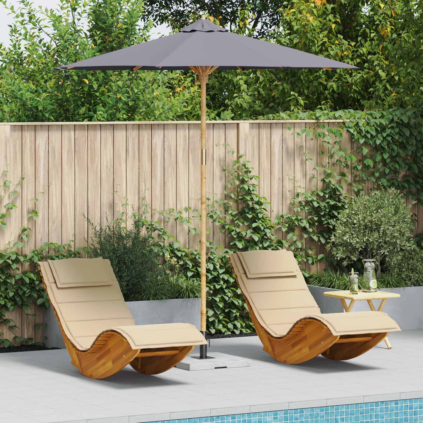 Garten-Sonnenschirm Ø 270 X 260 Cm Bambus