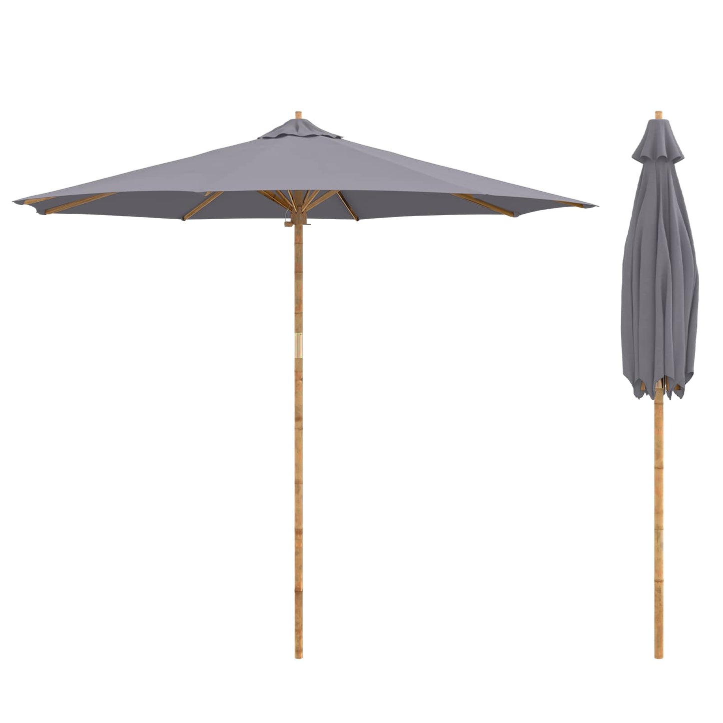 Garten-Sonnenschirm Ø 270 X 260 Cm Bambus