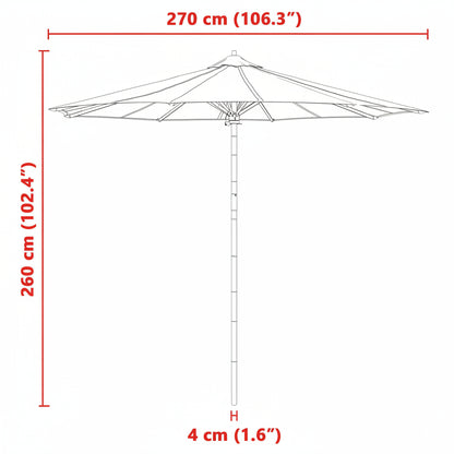 Garten-Sonnenschirm Ø 270 X 260 Cm Bambus