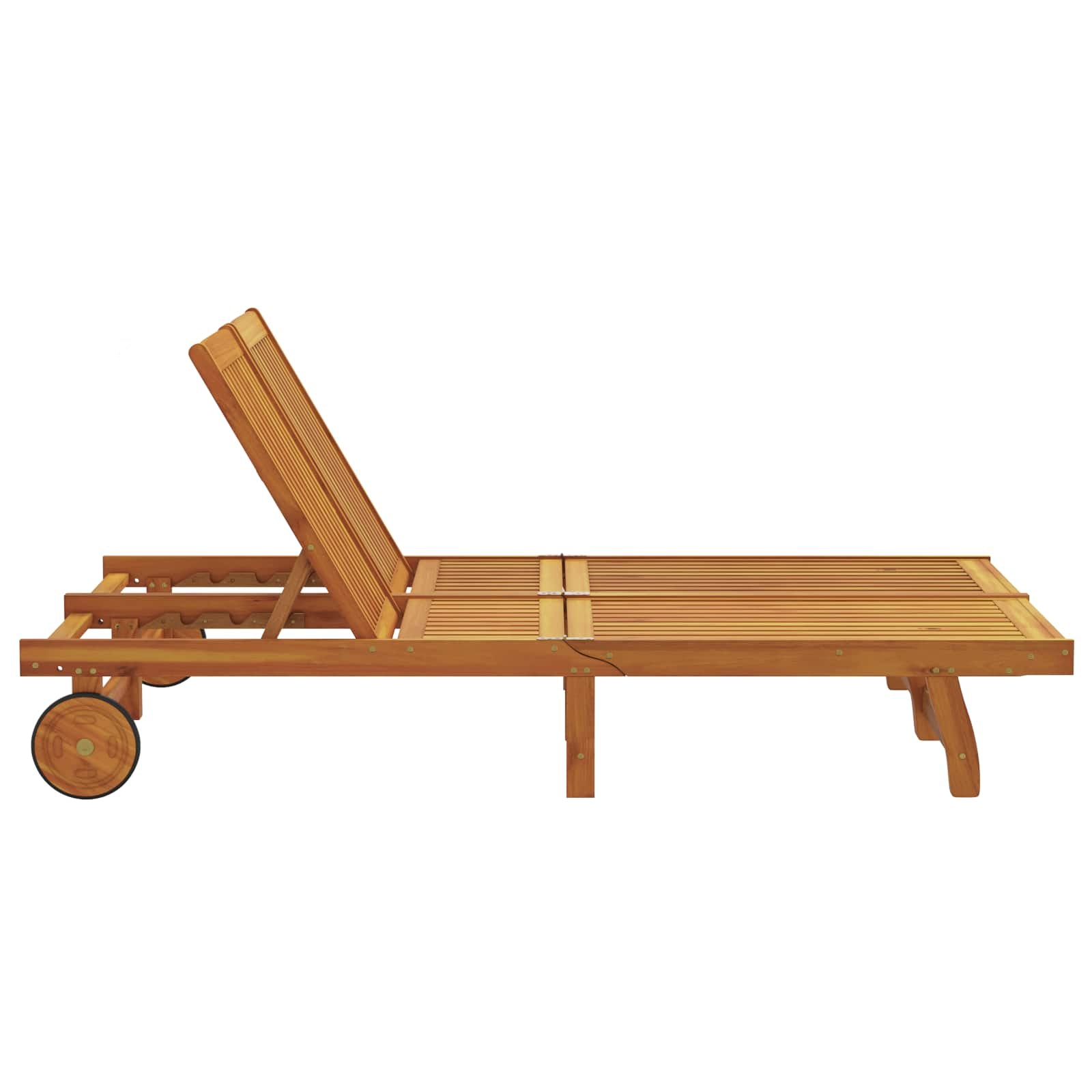 Sonnenliege Braun 125 x 200 x 84 cm Massivholz Akazie