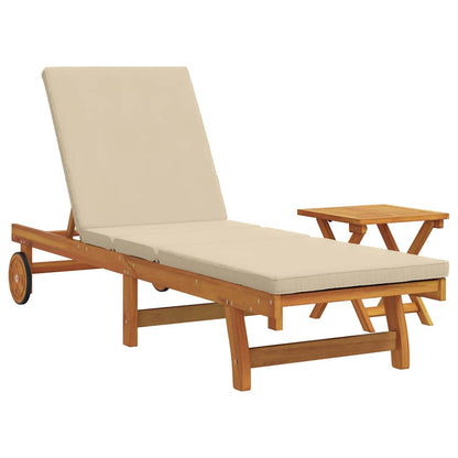 Sonnenliege mit Tisch Massivholz Akazie