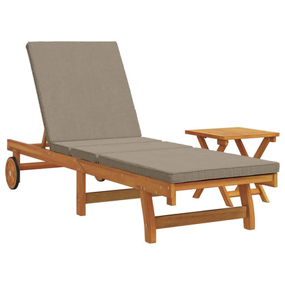 Sonnenliege mit Tisch Massivholz Akazie