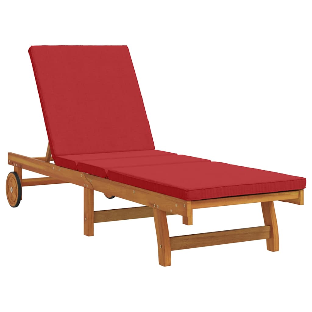 Sonnenliege mit Tisch Massivholz Akazie