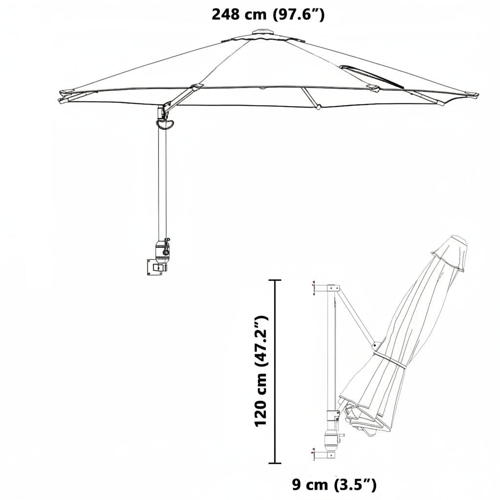 Garten-Sonnenschirm Sand 248 x 248 x 148 cm Polyester und Stahl