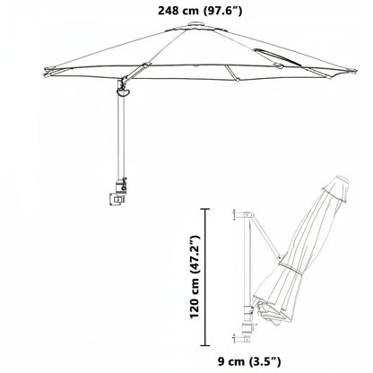 Garten-Sonnenschirm Sand 248 x 248 x 148 cm Polyester und Stahl