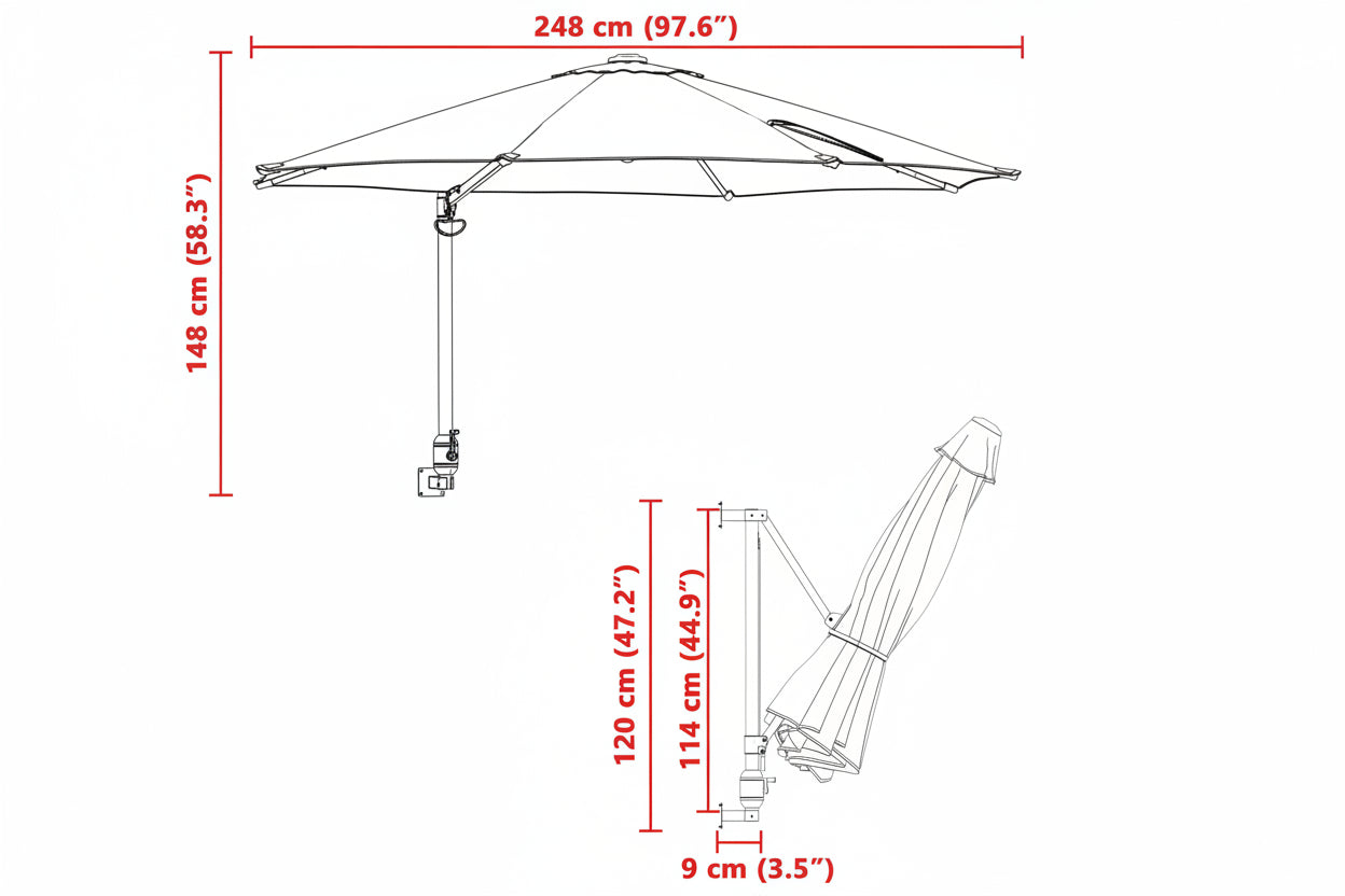 Garten-Sonnenschirm 248 X 248 X 148 Cm