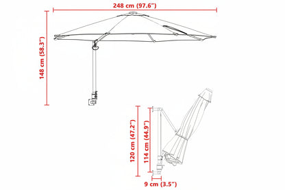 Garten-Sonnenschirm 248 X 248 X 148 Cm