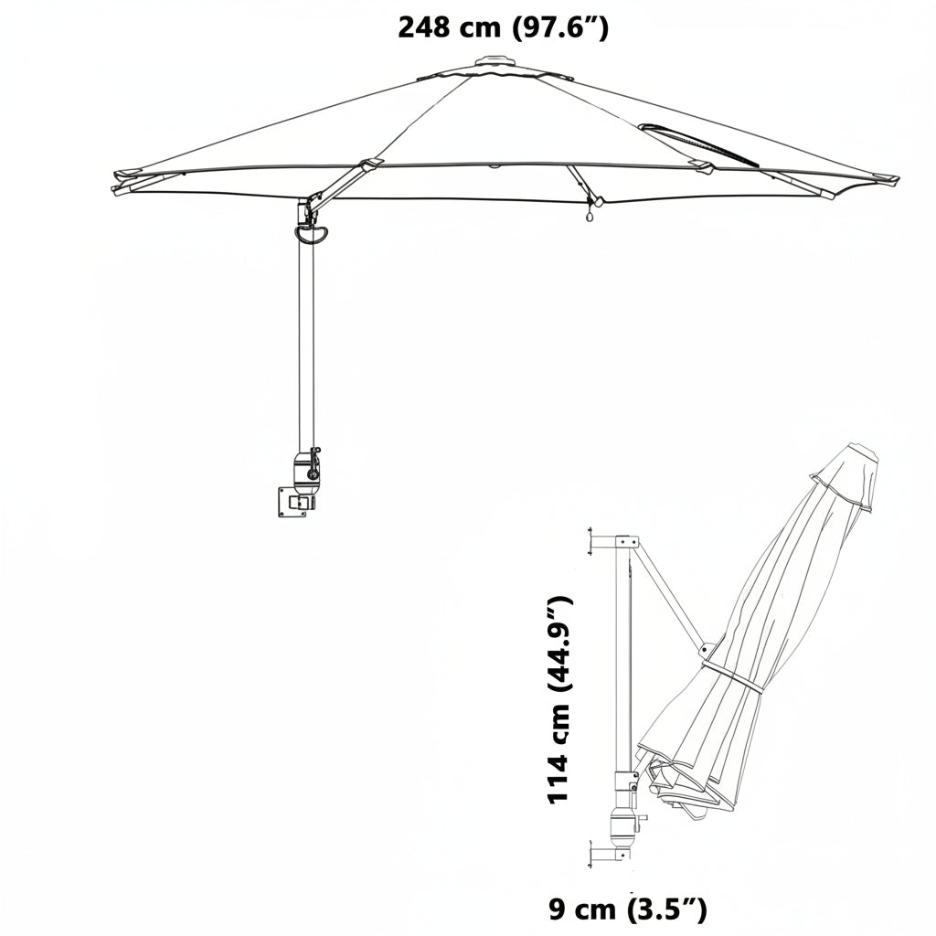 Garten-Sonnenschirm Sand 248 x 248 x 148 cm Polyester und Stahl