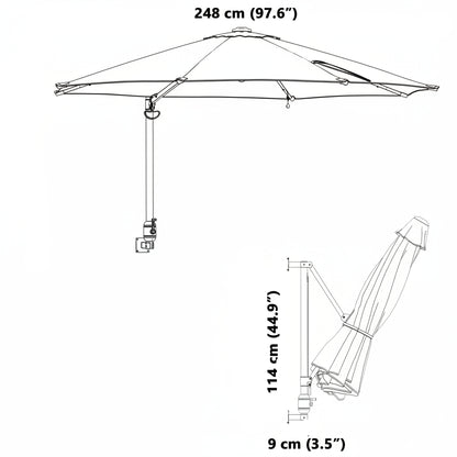 Garten-Sonnenschirm Sand 248 x 248 x 148 cm Polyester und Stahl