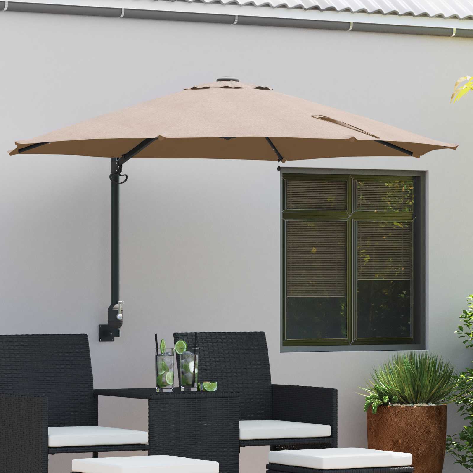Garten-Sonnenschirm Sand 248 x 248 x 148 cm Polyester und Stahl