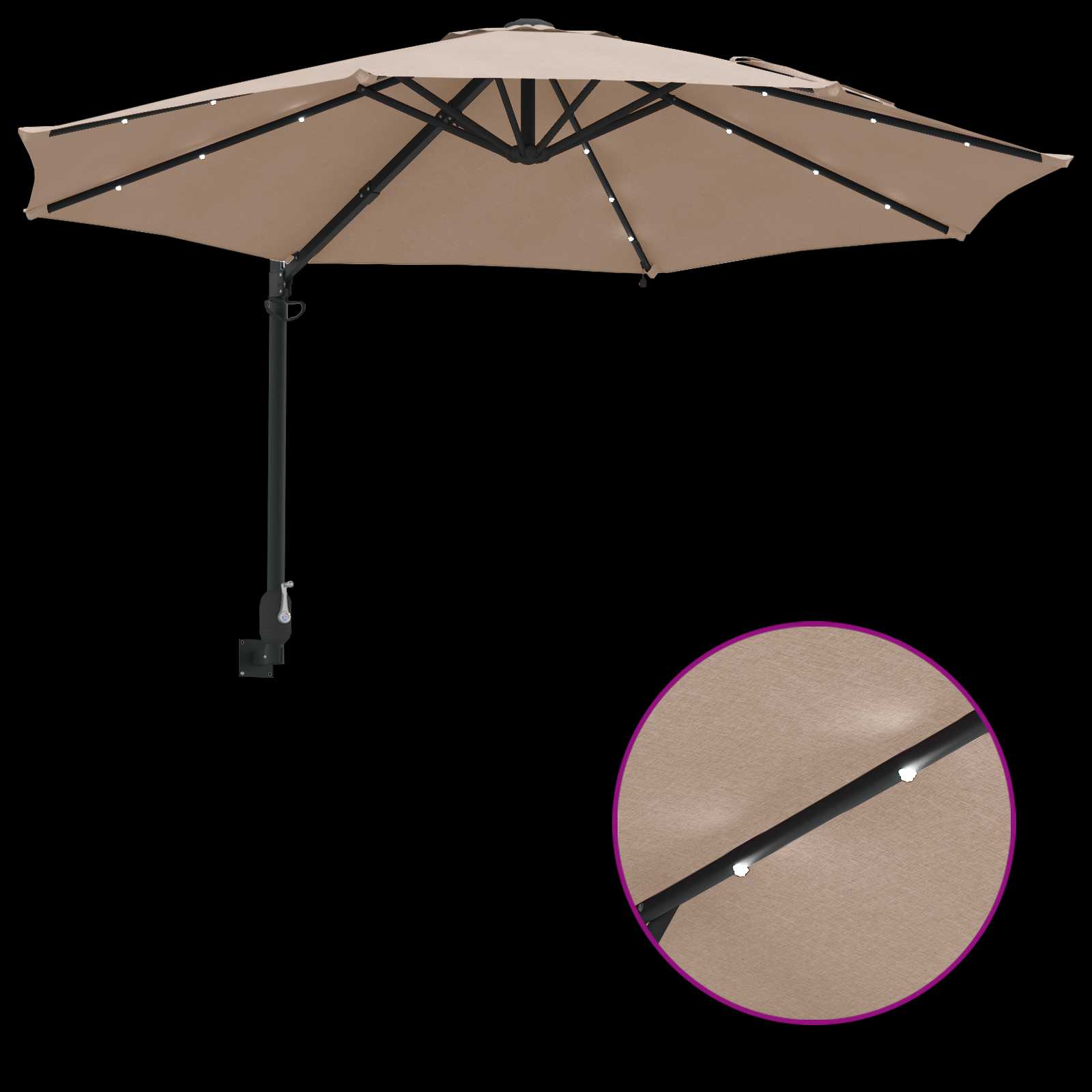 Garten-Sonnenschirm Sand 248 x 248 x 148 cm Polyester und Stahl