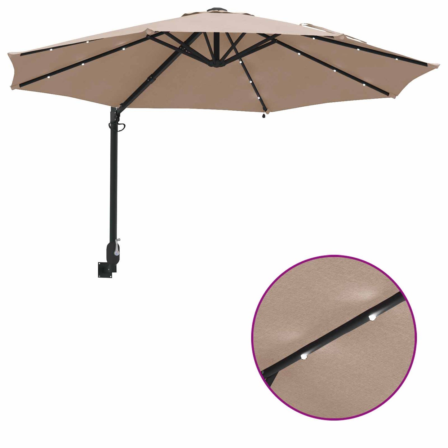 Garten-Sonnenschirm Sand 248 x 248 x 148 cm Polyester und Stahl