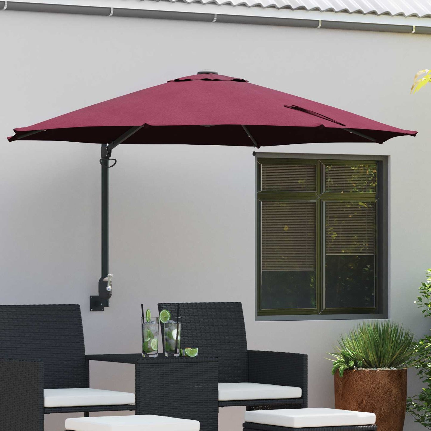 Garten-Sonnenschirm Sand 248 x 248 x 148 cm Polyester und Stahl
