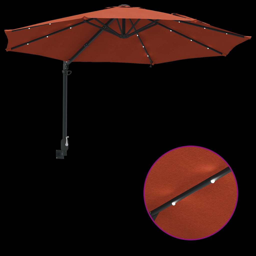 Garten-Sonnenschirm Sand 248 x 248 x 148 cm Polyester und Stahl
