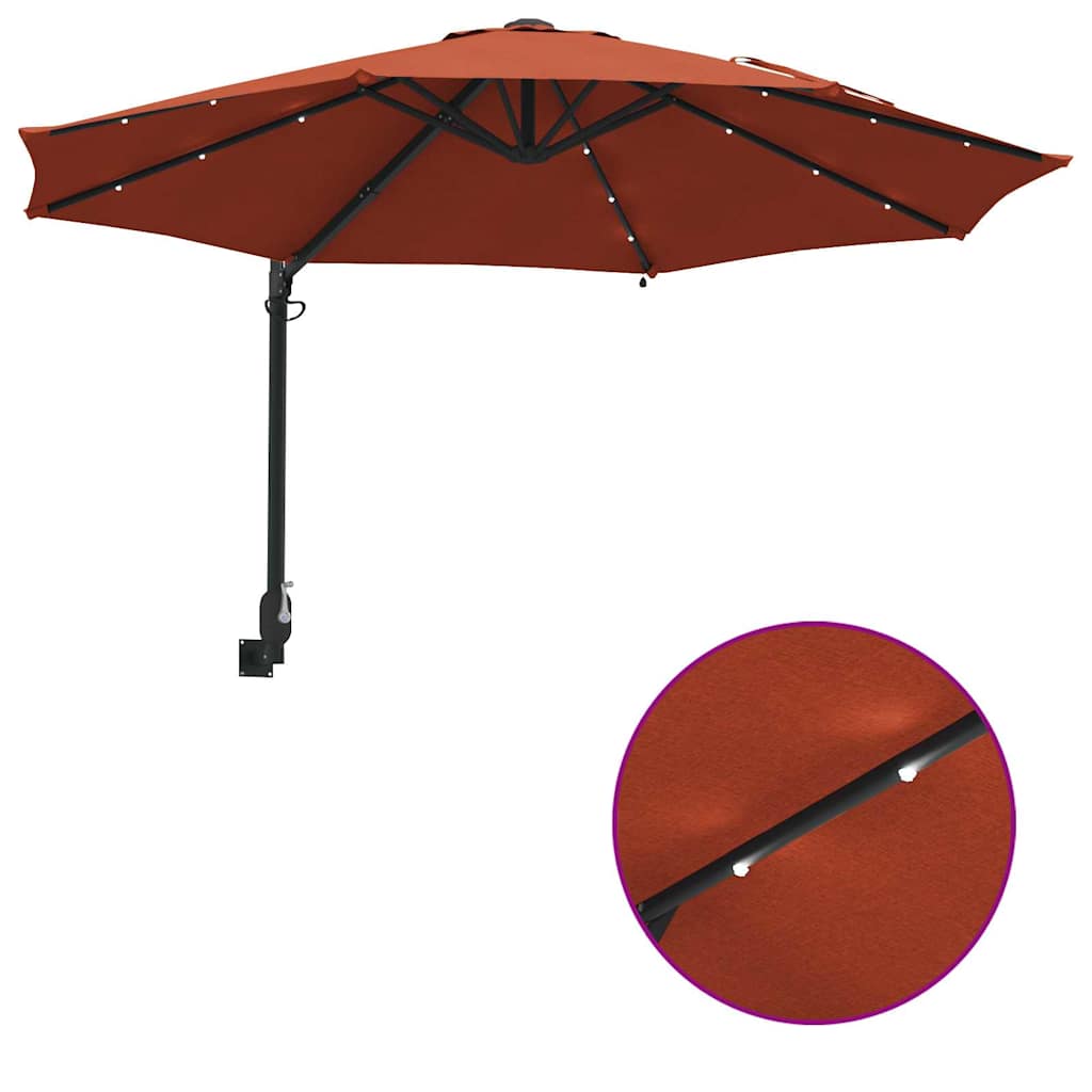Garten-Sonnenschirm Sand 248 x 248 x 148 cm Polyester und Stahl