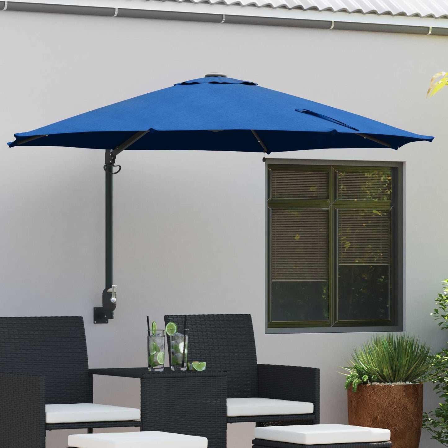 Garten-Sonnenschirm Sand 248 x 248 x 148 cm Polyester und Stahl