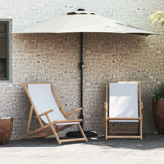 Garten-Sonnenschirm Sand 294 x 150 x 224 cm Polyester und Stahl