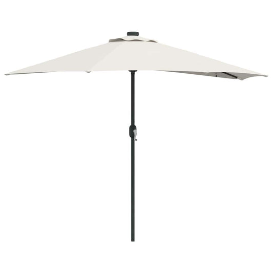Garten-Sonnenschirm Sand 294 x 150 x 224 cm Polyester und Stahl