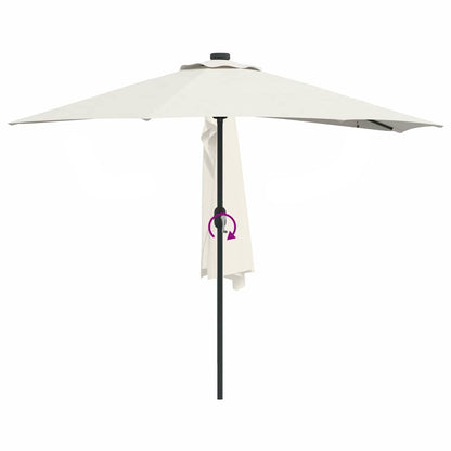 Garten-Sonnenschirm Sand 294 x 150 x 224 cm Polyester und Stahl