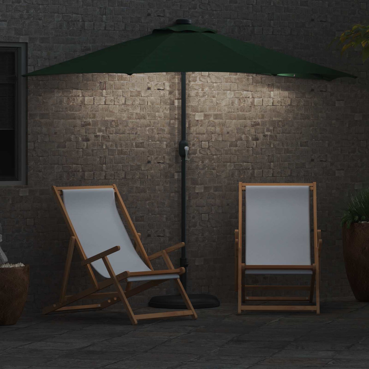 Garten-Sonnenschirm Sand 294 x 150 x 224 cm Polyester und Stahl