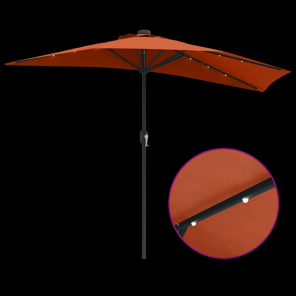 Garten-Sonnenschirm Sand 294 x 150 x 224 cm Polyester und Stahl