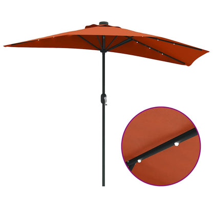 Garten-Sonnenschirm Sand 294 x 150 x 224 cm Polyester und Stahl