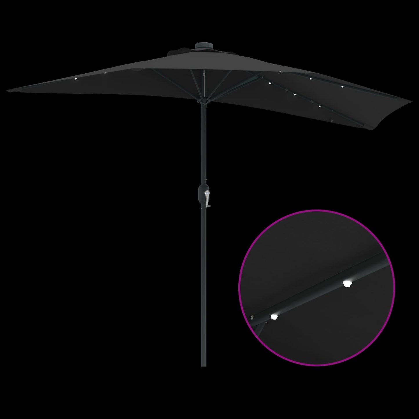 Garten-Sonnenschirm Sand 294 x 150 x 224 cm Polyester und Stahl