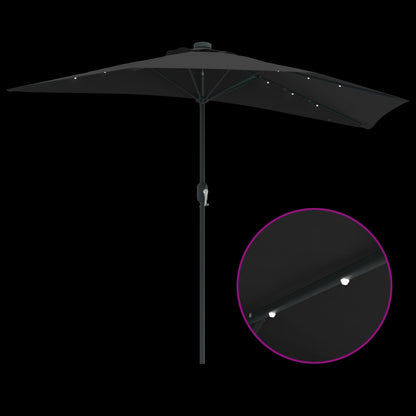 Garten-Sonnenschirm Sand 294 x 150 x 224 cm Polyester und Stahl