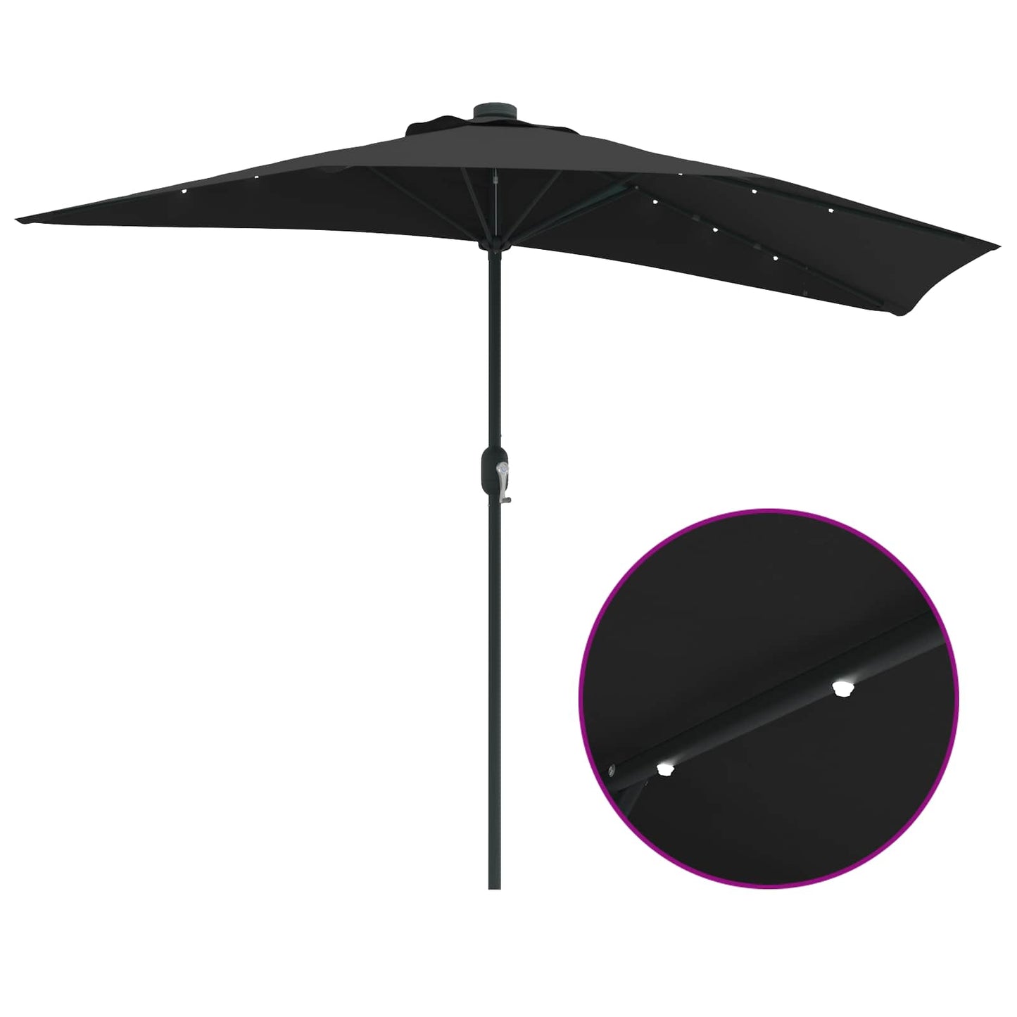Garten-Sonnenschirm Sand 294 x 150 x 224 cm Polyester und Stahl