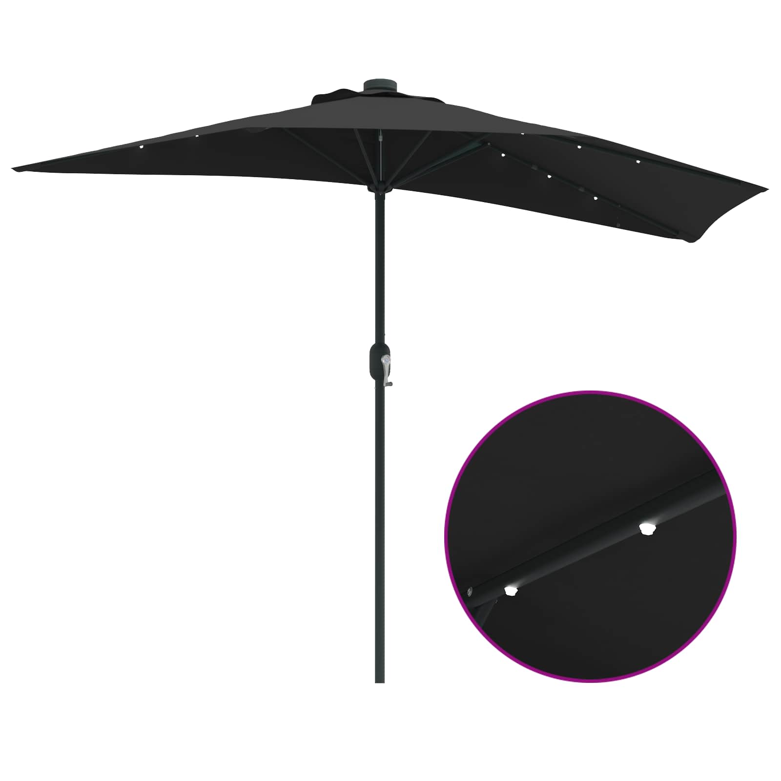 Garten-Sonnenschirm Sand 294 x 150 x 224 cm Polyester und Stahl