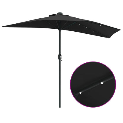 Garten-Sonnenschirm Sand 294 x 150 x 224 cm Polyester und Stahl
