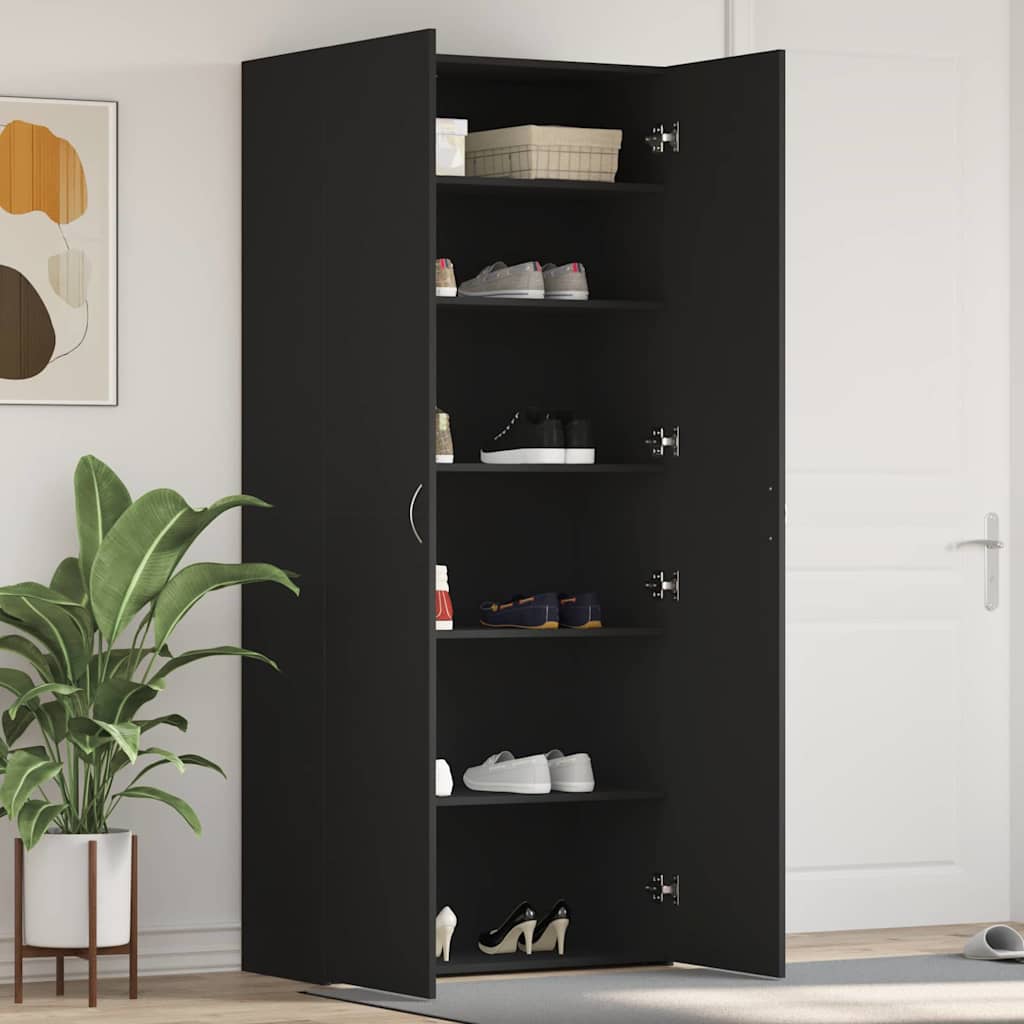 Schuhschrank mit Regal Weiß 80 x 35,5 x 180 cm Holzwerkstoff